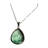 Green Fluorite Drop Pendant - 18 Inches