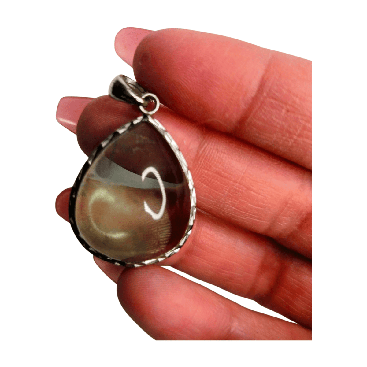 Green Fluorite Drop Pendant - 18 Inches