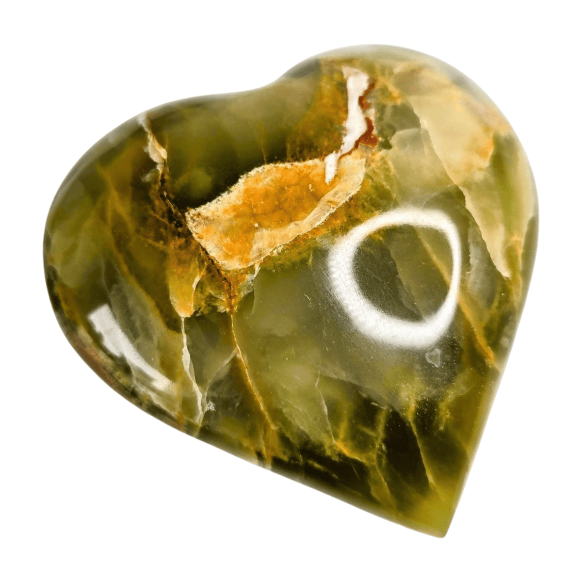 Green Calcite Heart - Large