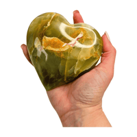 Green Calcite Heart - Large