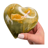 Green Calcite Heart - Large
