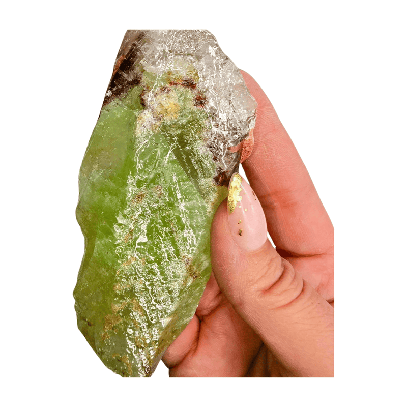 Green Calcite Palm Stone Large