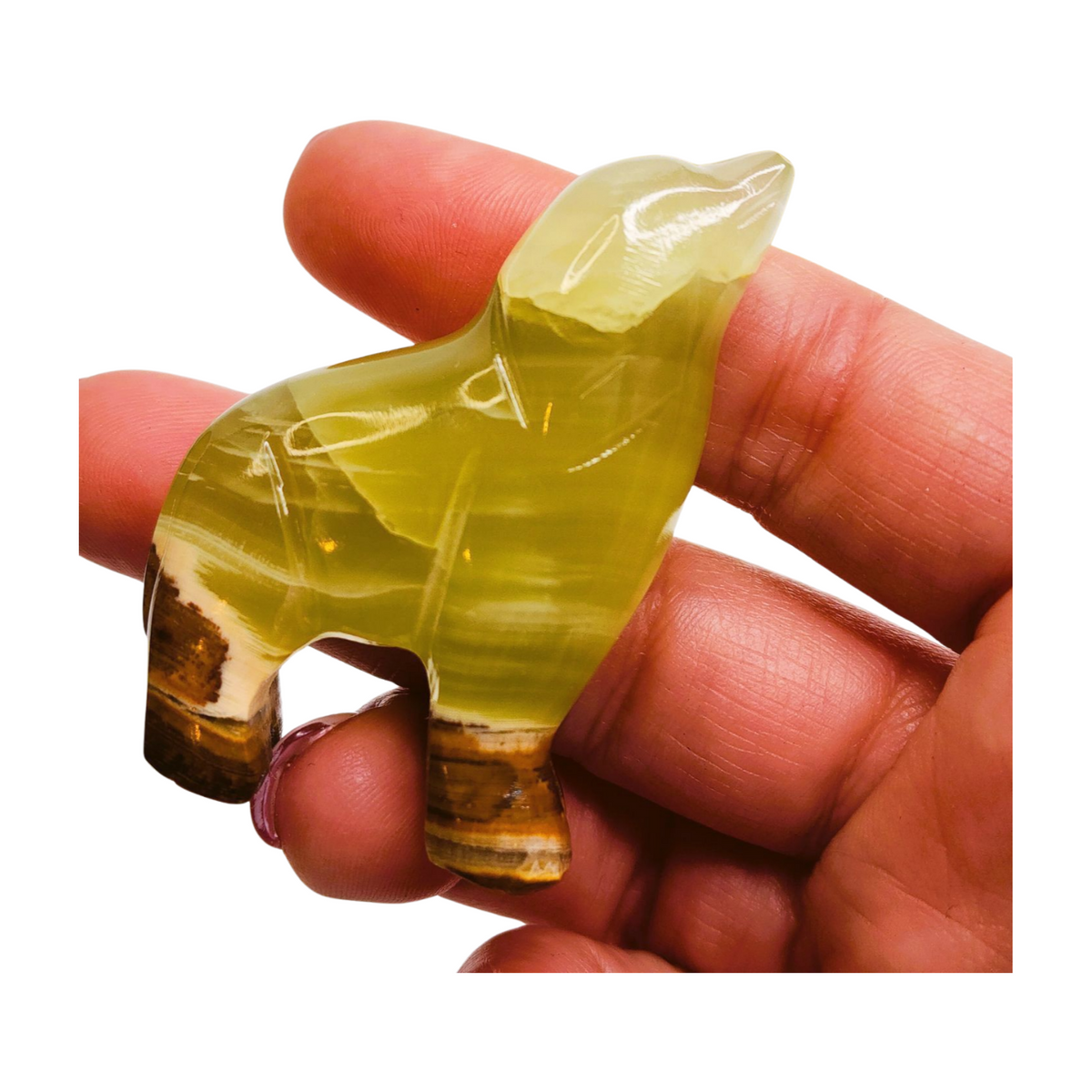 Green Calcite Wolf - Small