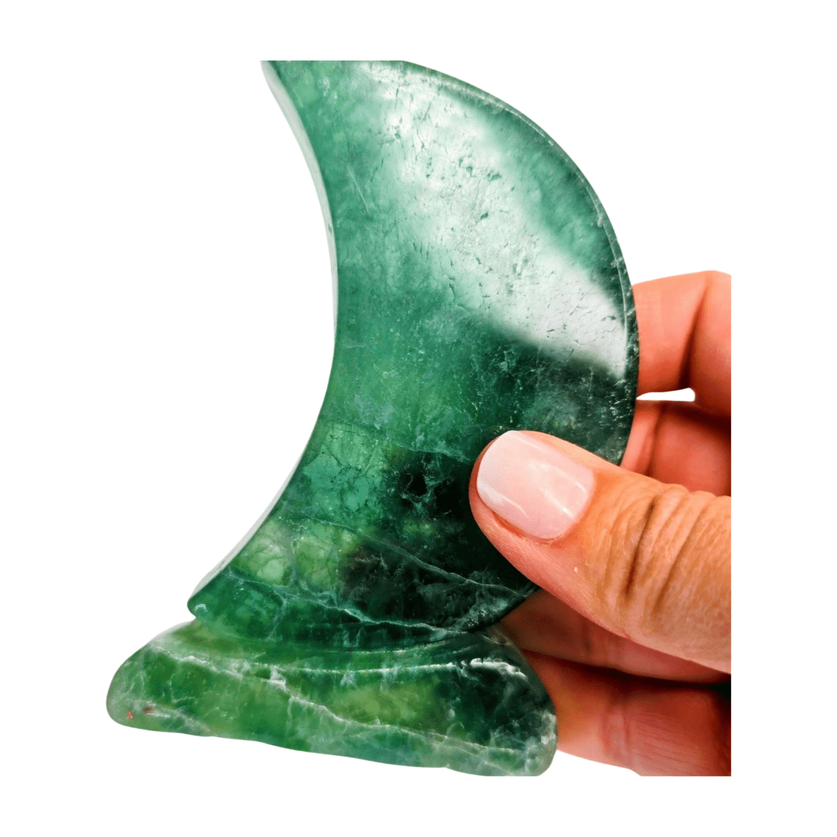 Green Fluorite Flat Moon