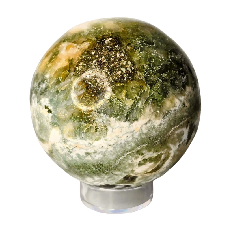 Green Stilbite Heulandite Sphere