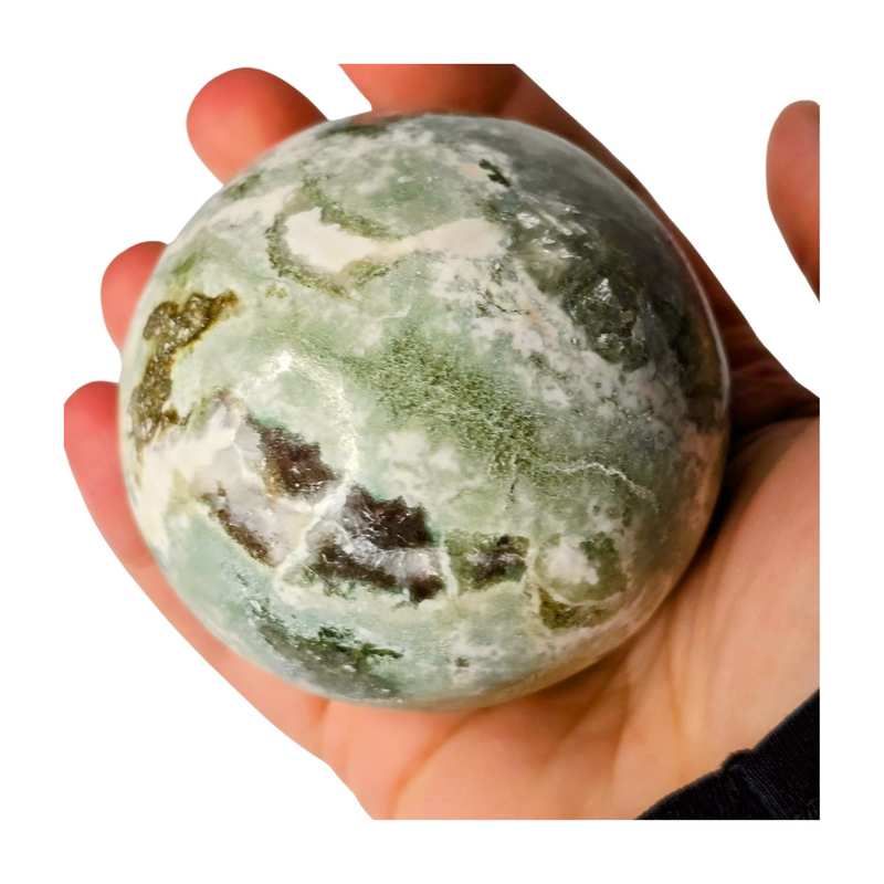 Green Stilbite Heulandite Sphere