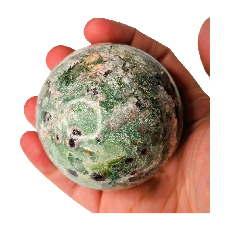 Green Stilbite Heulandite Sphere