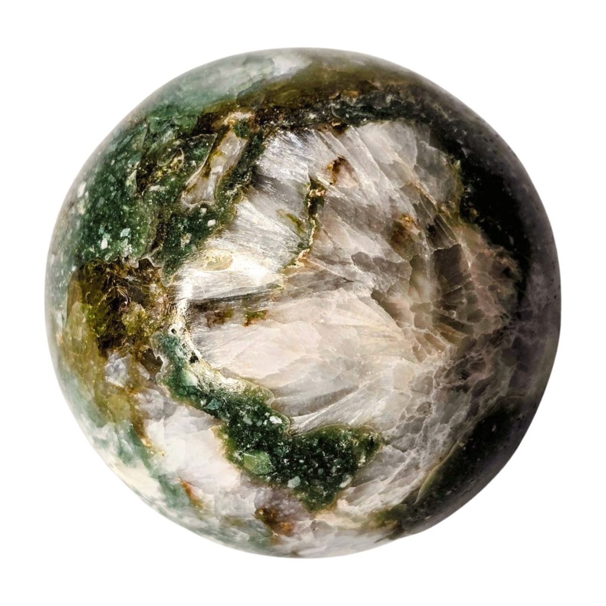 Green Stilbite Heulandite Sphere