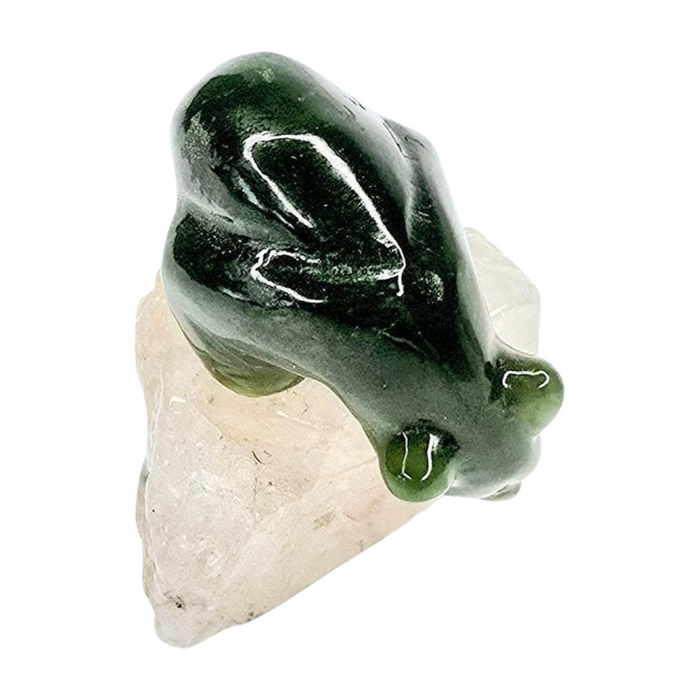 Jade Bear on Clear Quartz Fishing