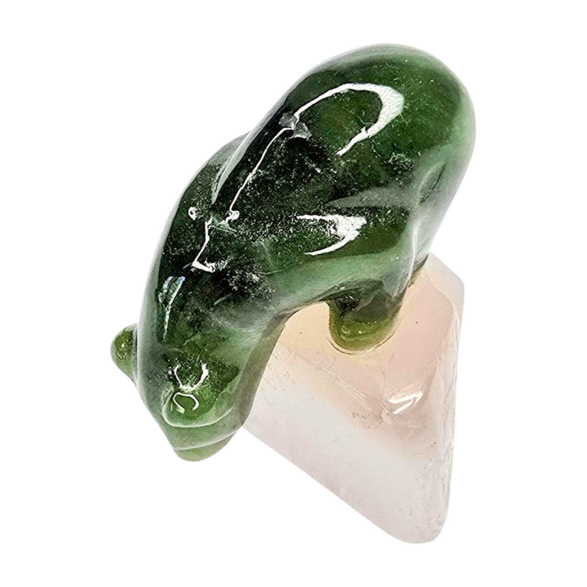 Jade Bear on Clear Quartz Fishing