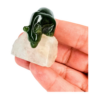 Jade Bear on Clear Quartz Fishing