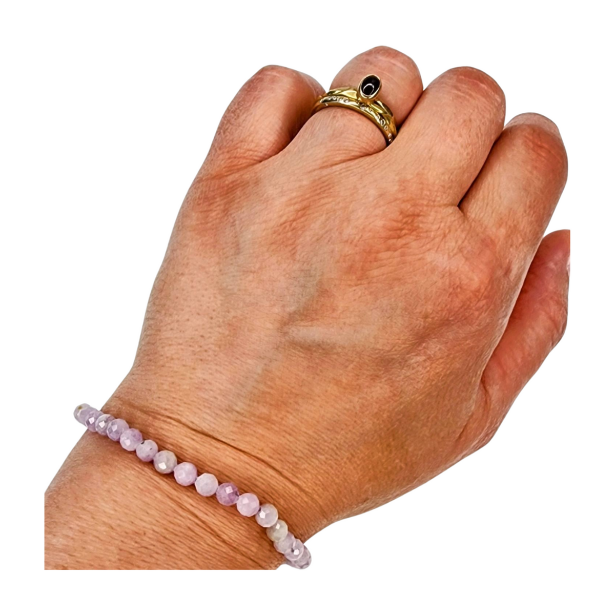 Kunzite Faceted Beaded Bracelet (4mm)