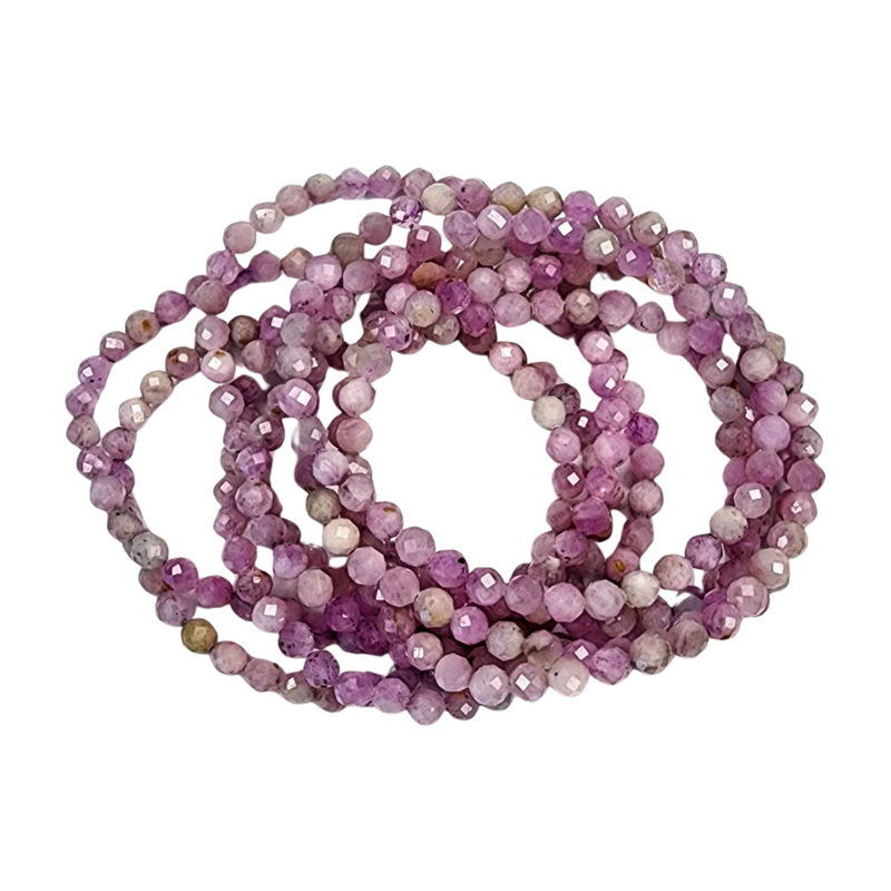 Kunzite Faceted Beaded Bracelet (4mm)