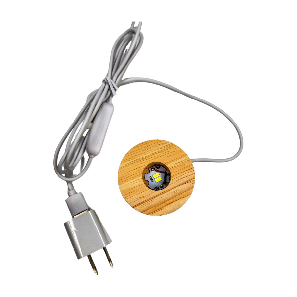 Wooden LED Light Stand with Plug