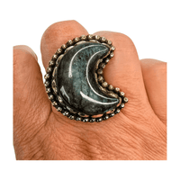 Labradorite Moon Ring