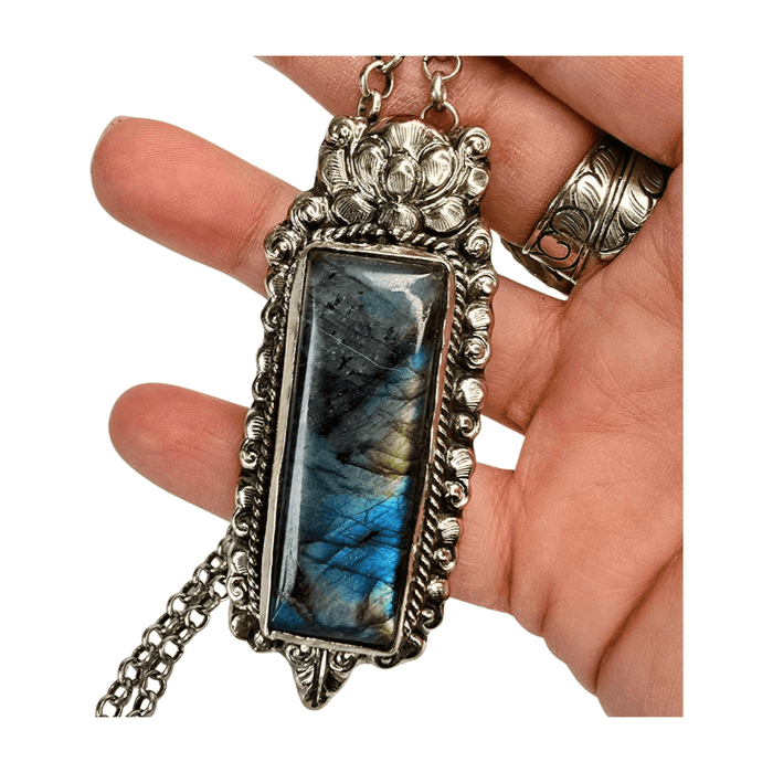 Labradorite Rectangle Pendant
