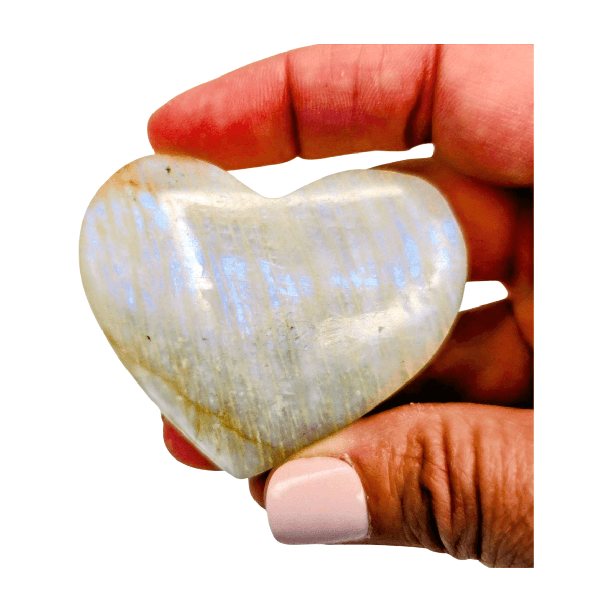 White Moonstone Heart