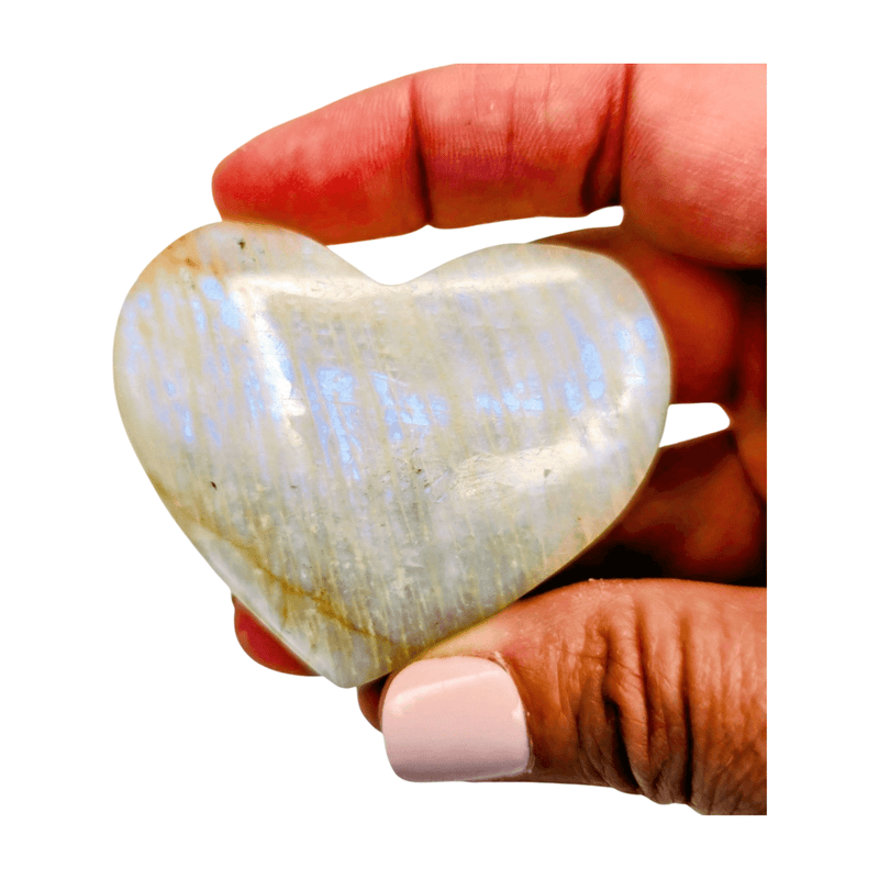 White Moonstone Heart