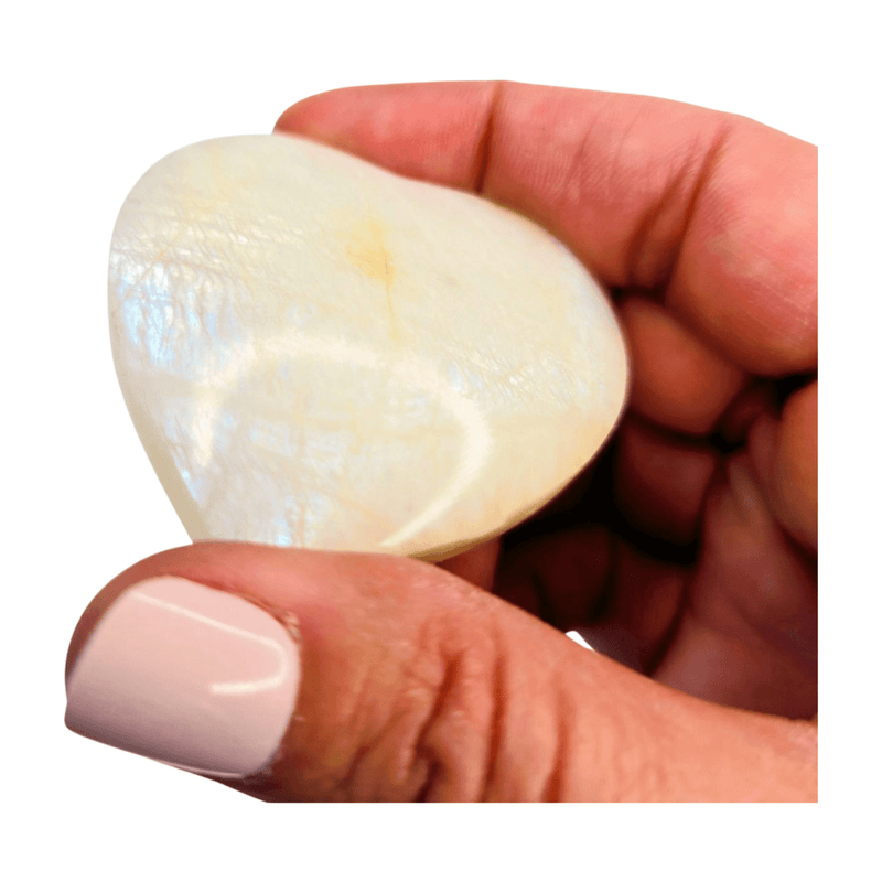 White Moonstone Heart