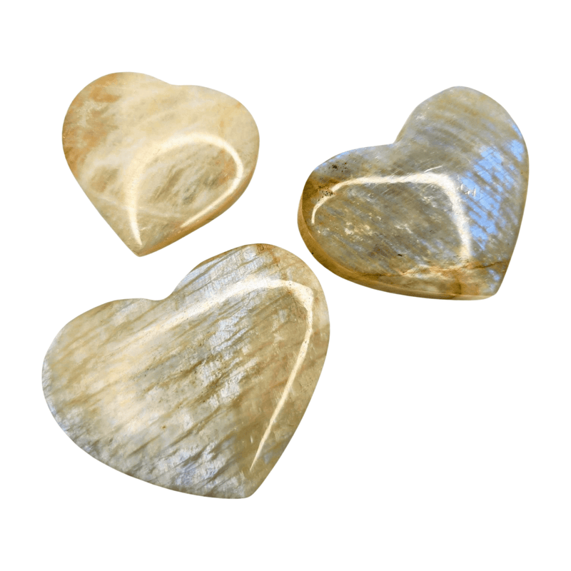 White Moonstone Heart