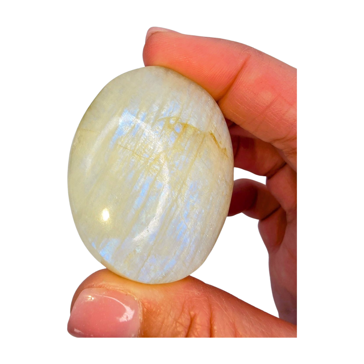 White Moonstone Palm Stone (AAA with Flash)