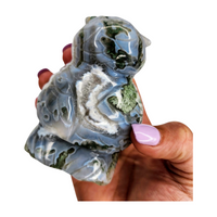 Moss Agate Owl - Large