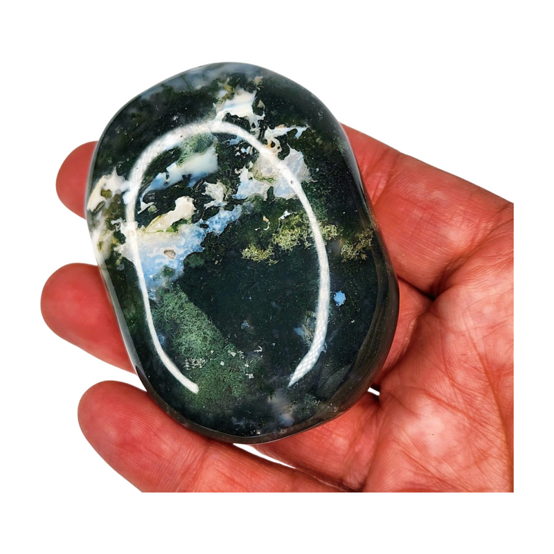 Moss Agate Palm Stone