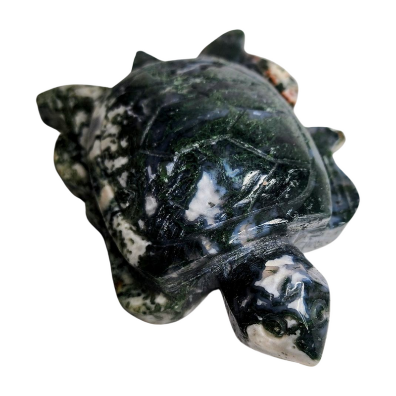 Moss Agate Turtle - Large