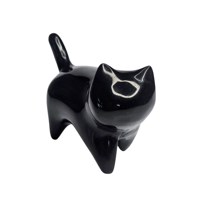 Obsidian Cat - Modern Carving