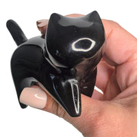 Obsidian Cat - Modern Carving