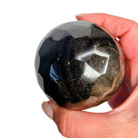 Gold Sheen Obsidian Faceted Sphere
