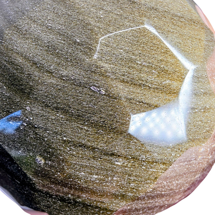 Gold Sheen Obsidian Faceted Sphere