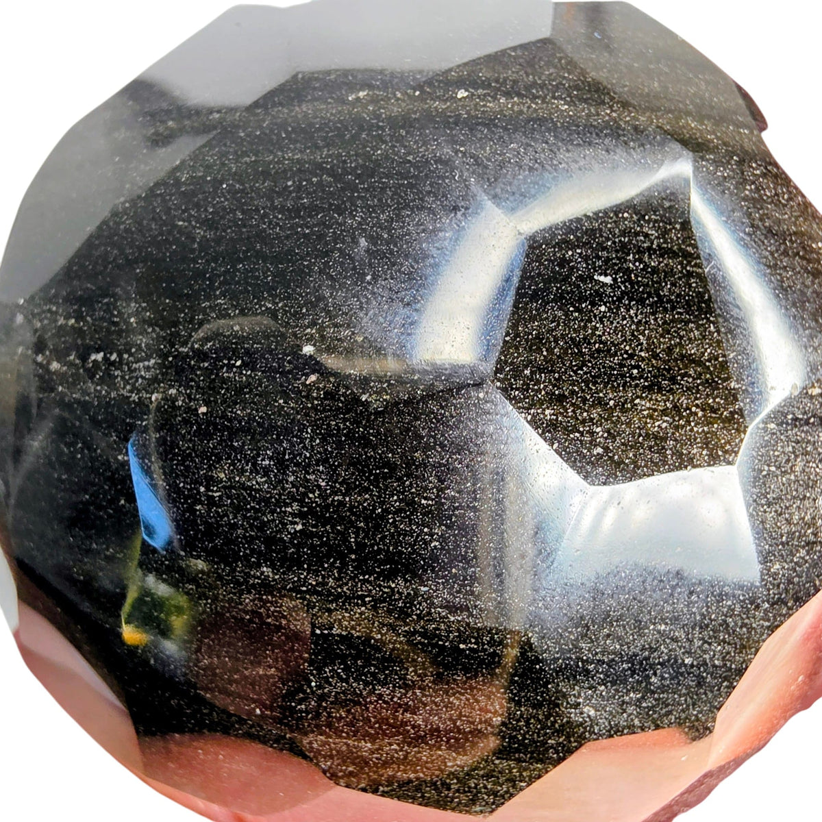 Gold Sheen Obsidian Faceted Sphere