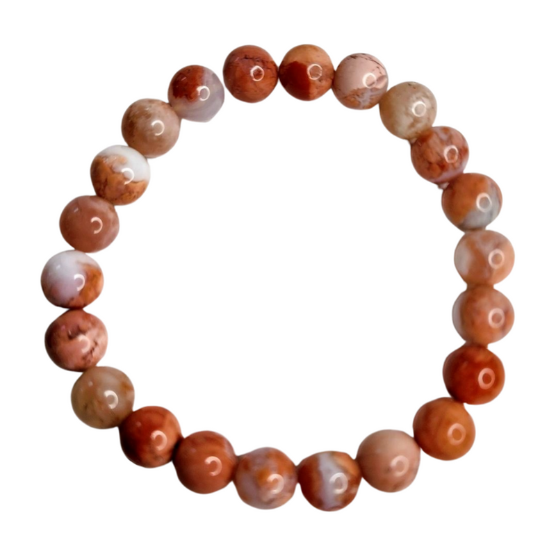 Pink Agate Beaded Bracelet (8mm)