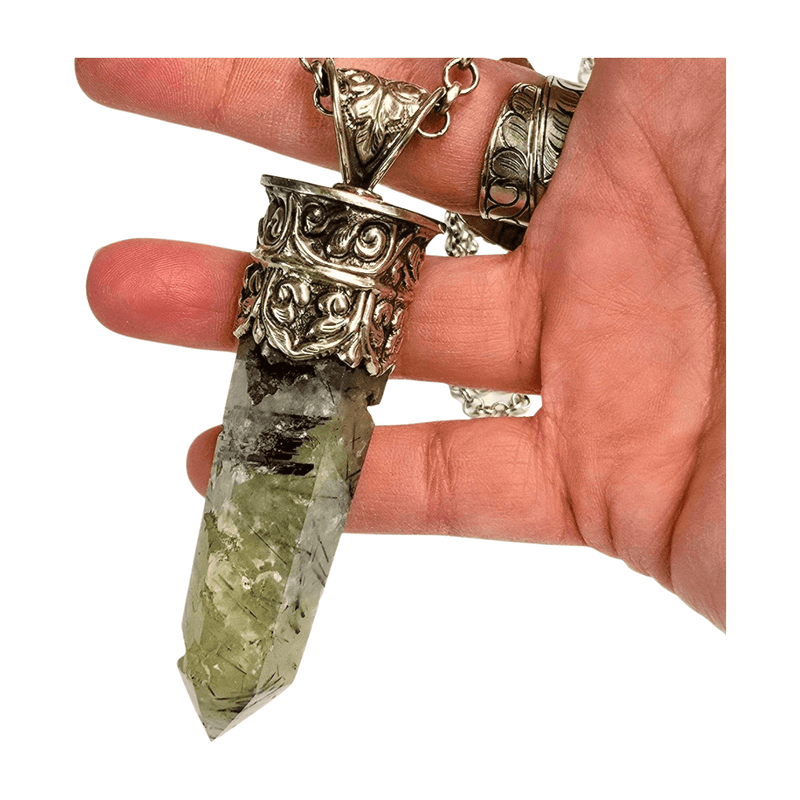 Prehnite Pendant - 30 in