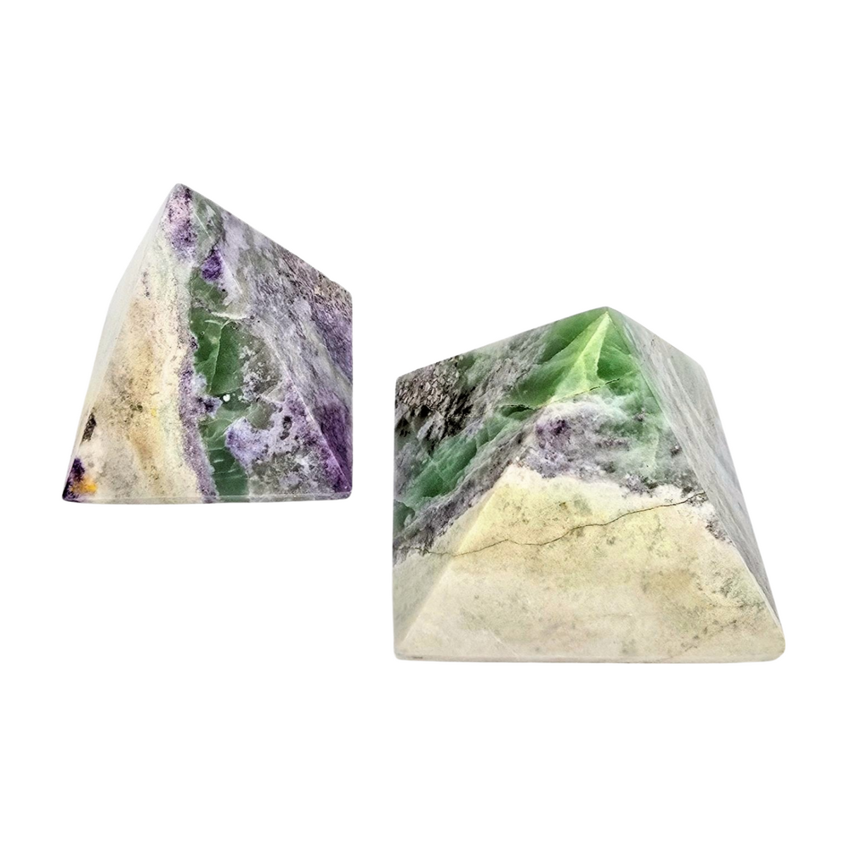 Purple Stitiche with Serpentine Pyramid