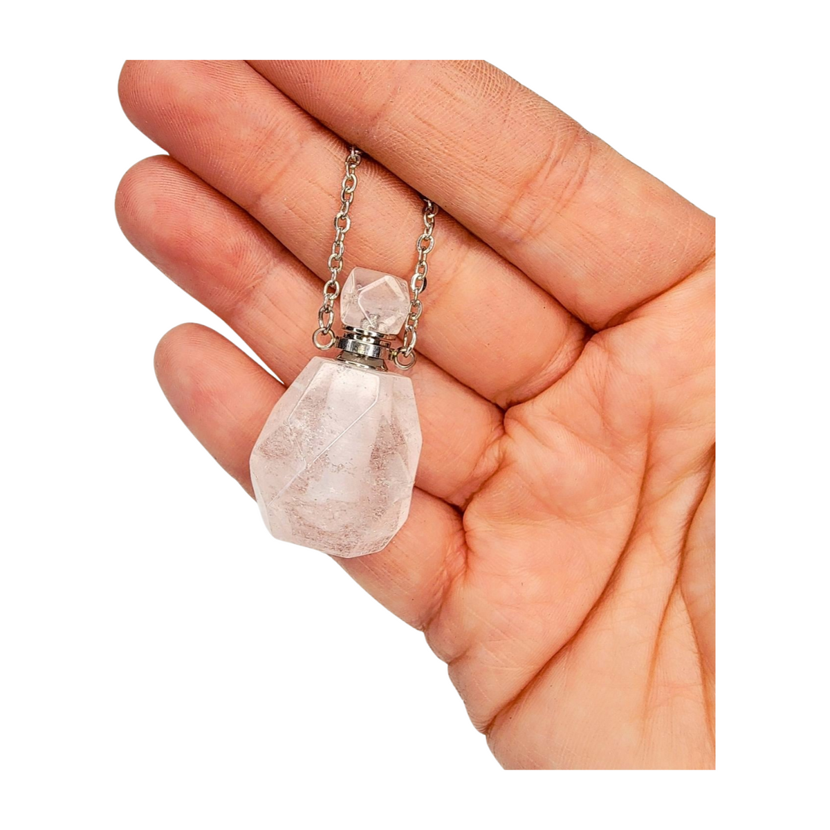 Clear Quartz Bottle Pendant (24 inches)