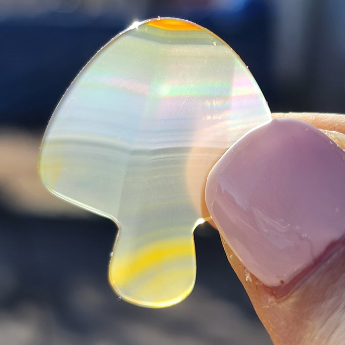 Rainbow Iris Agate Carving - Mushroom