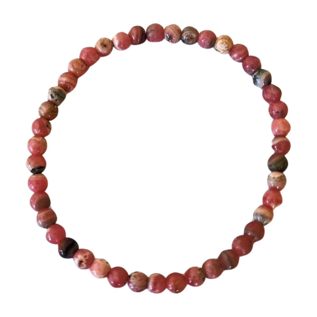 Rhodochrosite Beaded Bracelet (4mm)