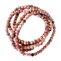 Rhodochrosite Beaded Bracelet (4mm)