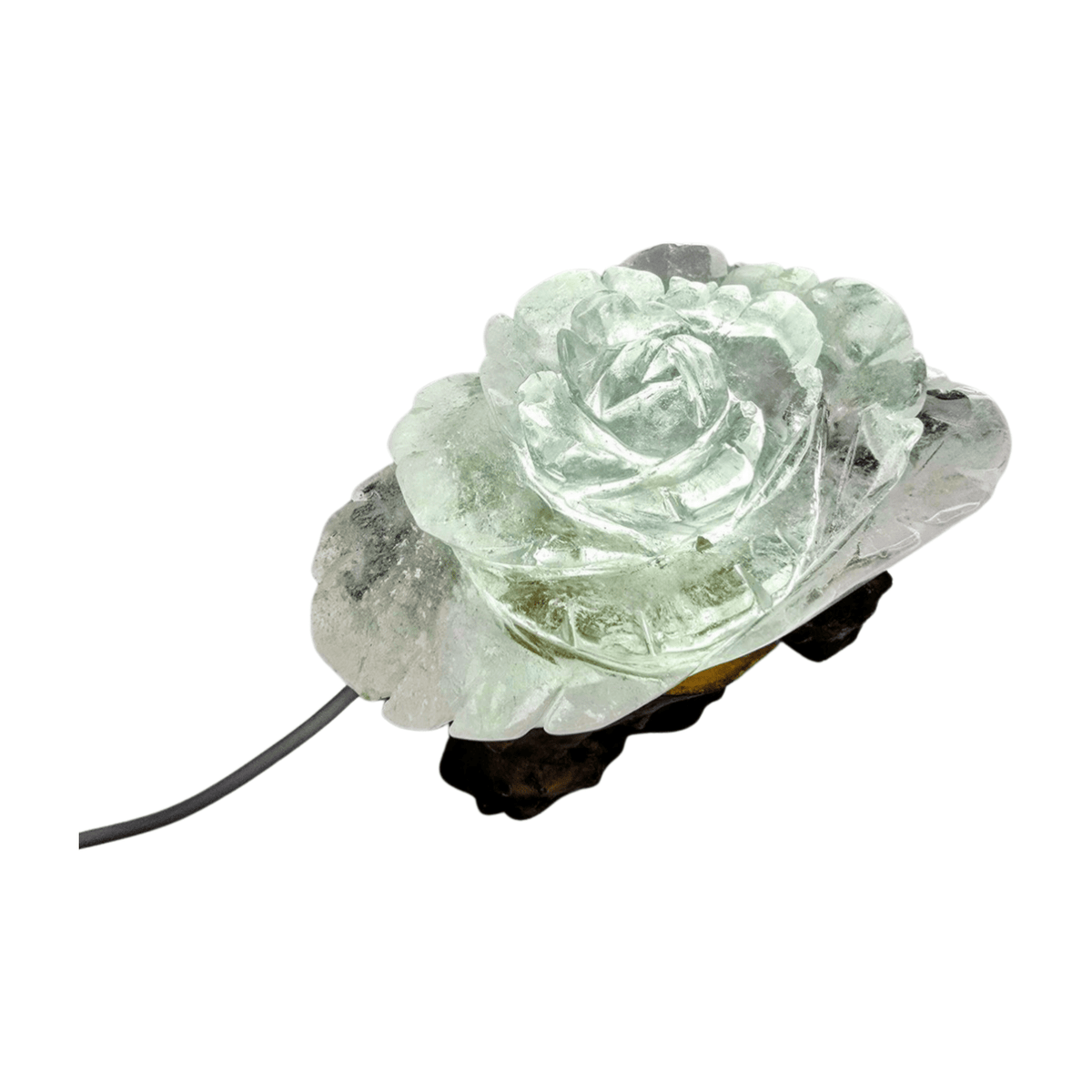 Clear Quartz Rose Lamp