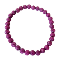 Ruby Faceted Beaded Bracelet (4mm)