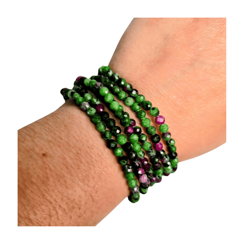 Ruby Ziosite Faceted Bracelet (4mm)
