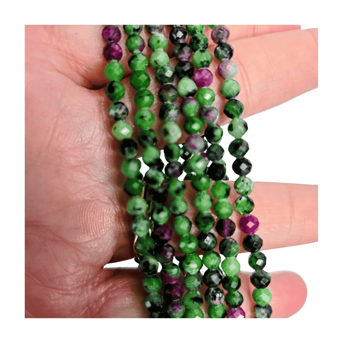 Ruby Ziosite Faceted Bracelet (4mm)