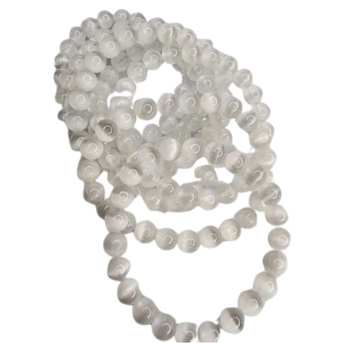 Selenite Beaded Bracelet (8mm)