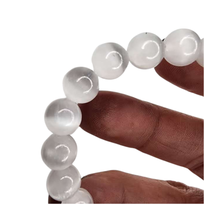 Selenite Beaded Bracelet (8mm)