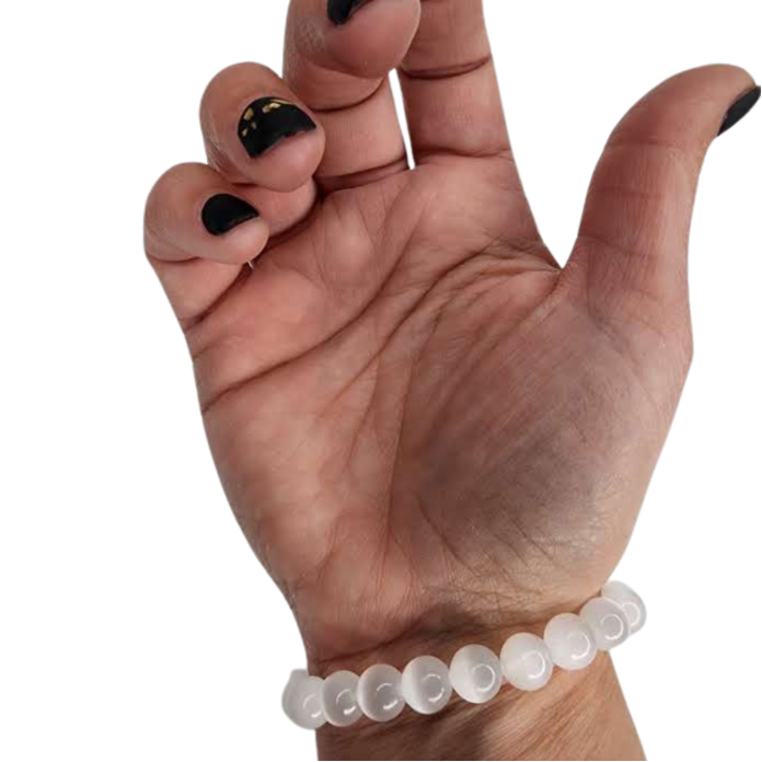 Selenite Beaded Bracelet (8mm)