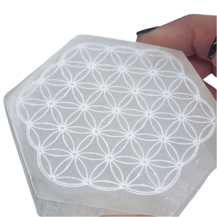 Selenite Hexagon - Flower of Life