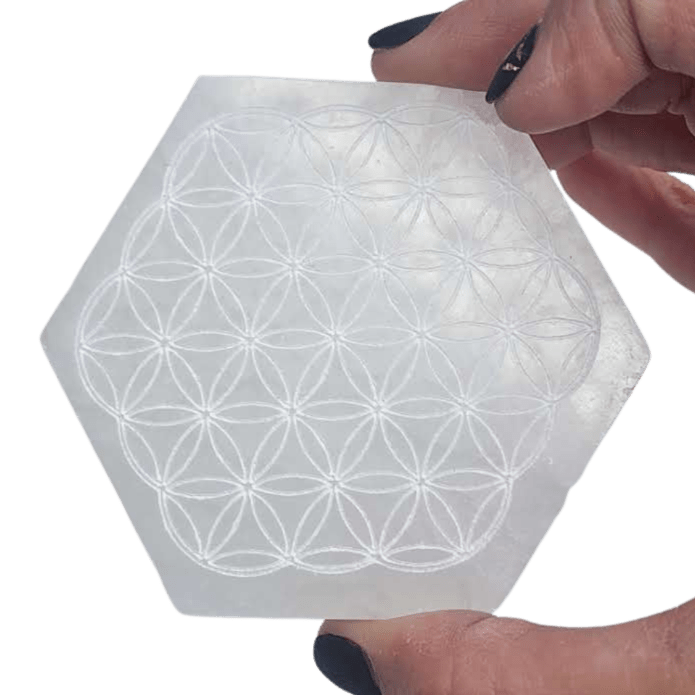 Selenite Hexagon - Flower of Life