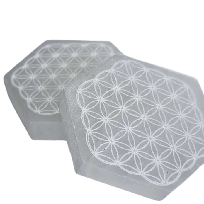 Selenite Hexagon - Flower of Life